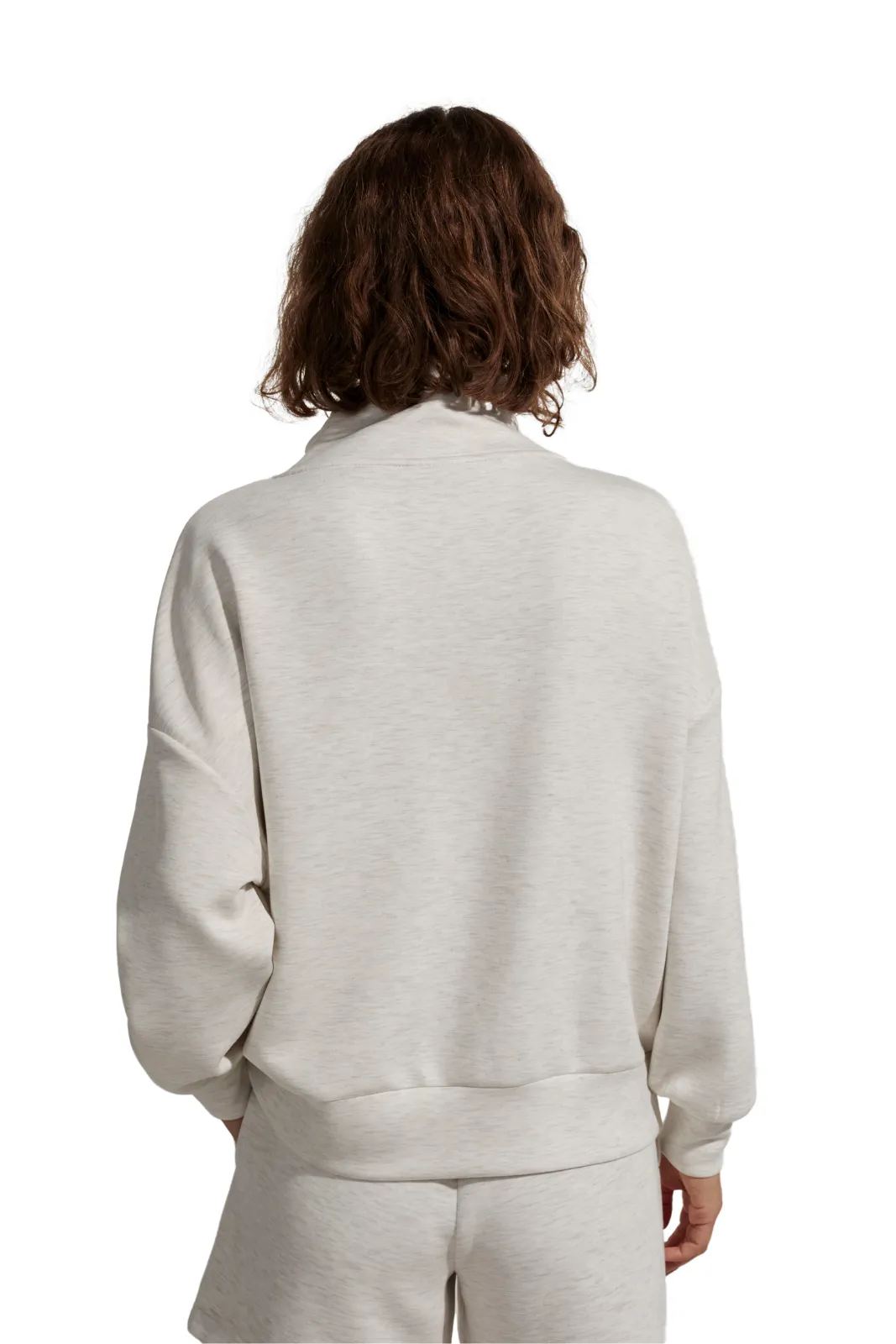 Hawley Half Zip Sweat Ivory Marl