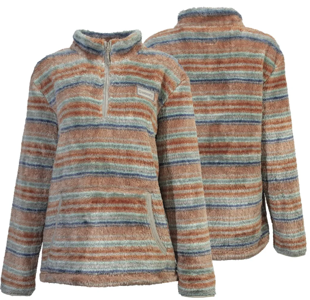 Hooey Pink/Turquoise Serape Fleece Pullover for Women