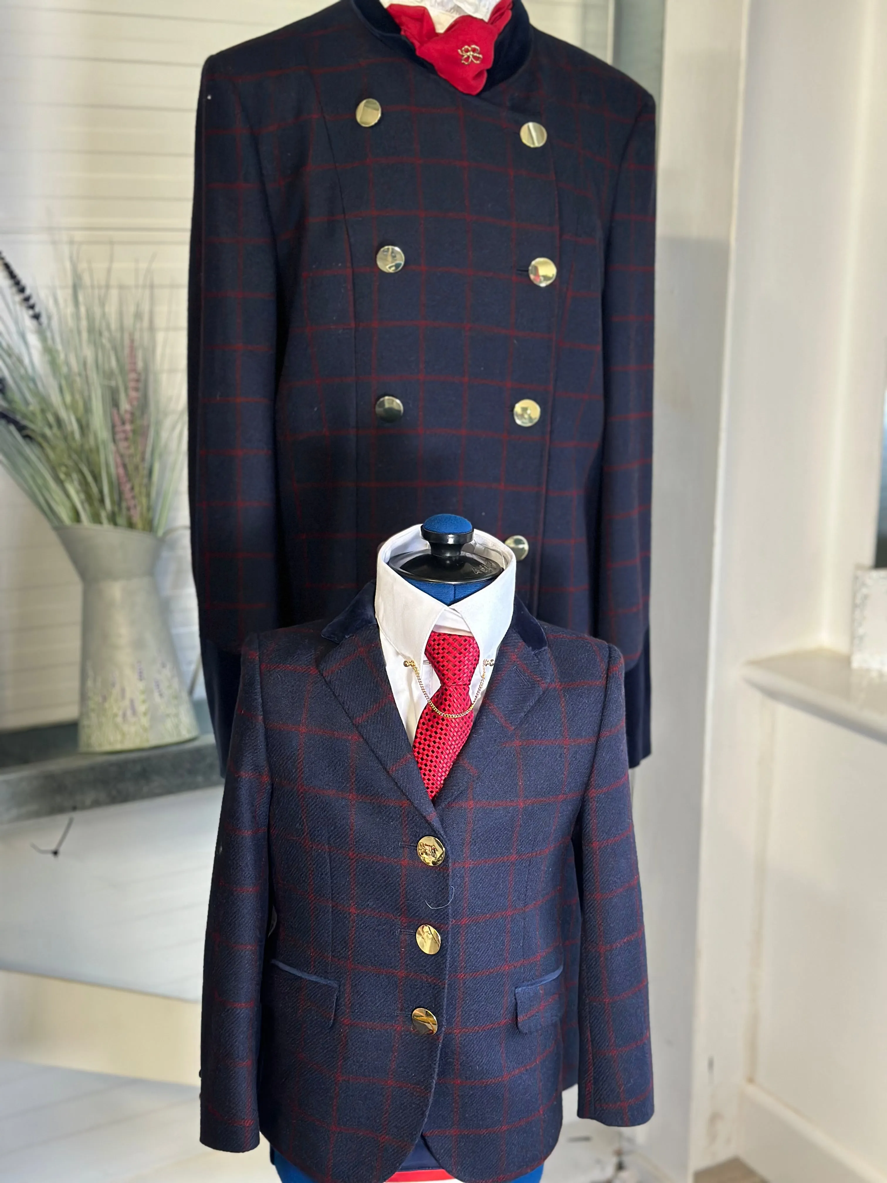 IN STOCK: UNIQUE NAVY TWEED DRESS COAT