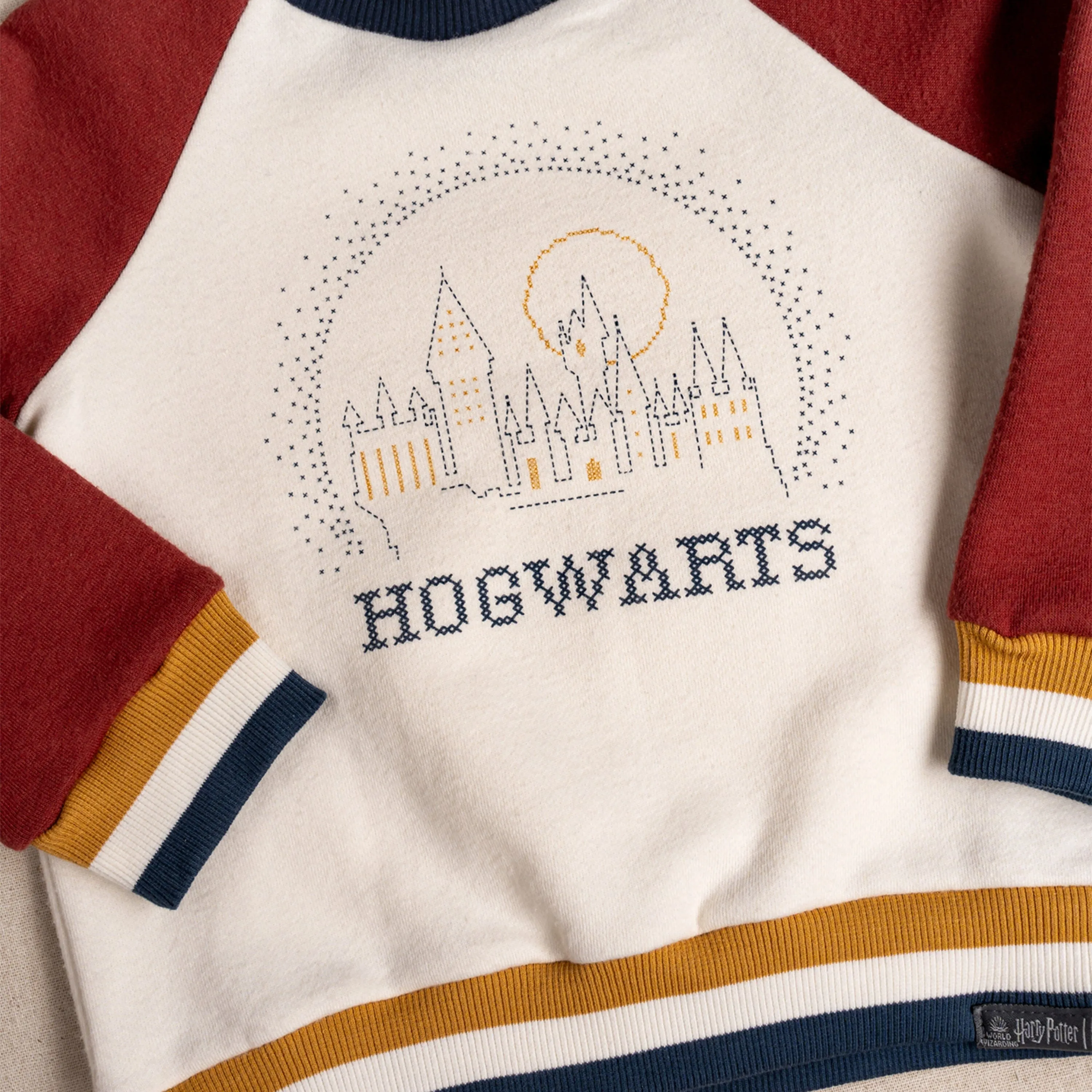 Infant and Toddler Neutral Hogwarts Ivory Colorblock Sweatshirt