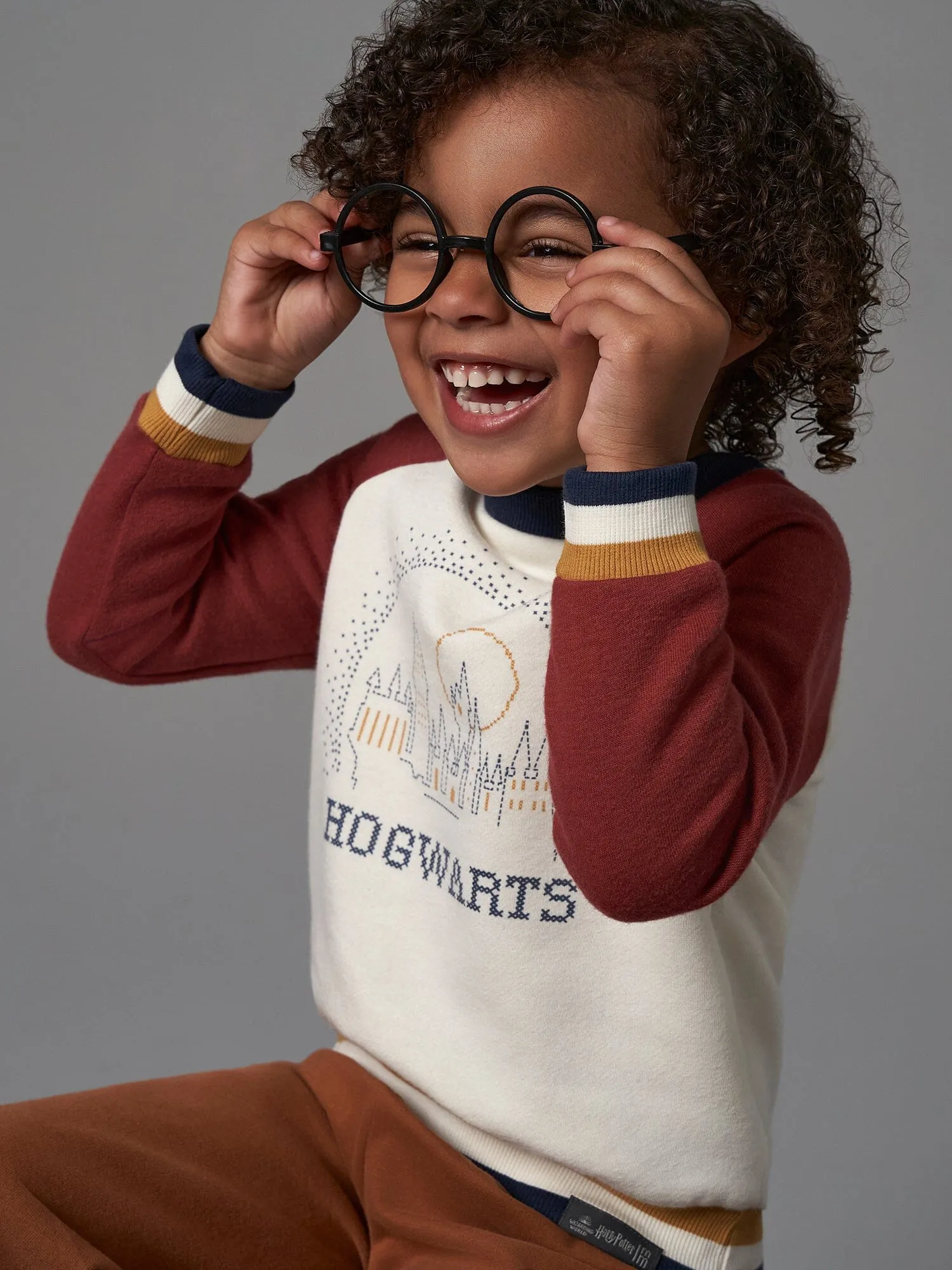 Infant and Toddler Neutral Hogwarts Ivory Colorblock Sweatshirt