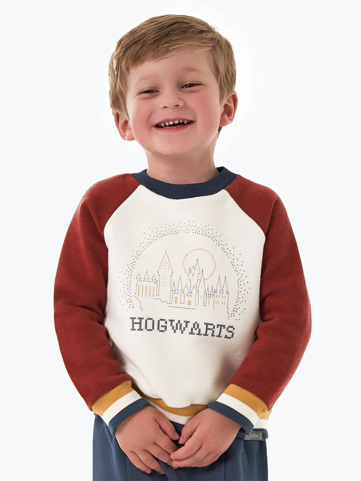 Infant and Toddler Neutral Hogwarts Ivory Colorblock Sweatshirt