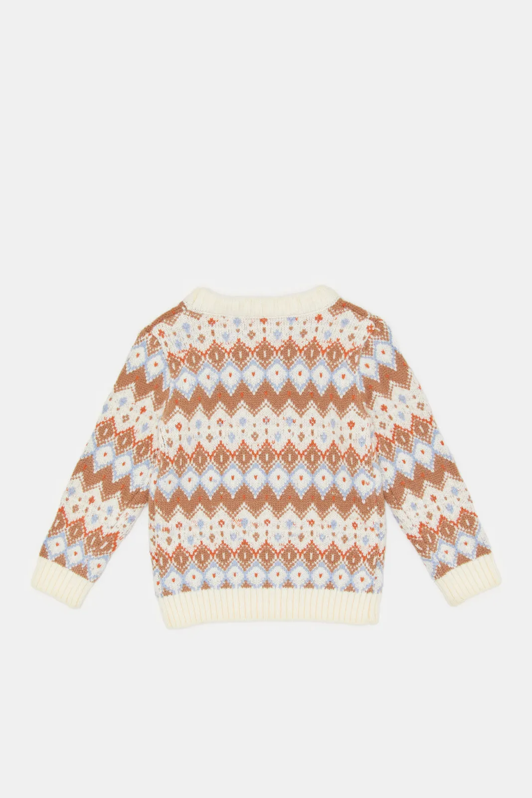 Infant Boys Cream Fair Isle Heavy Pullover