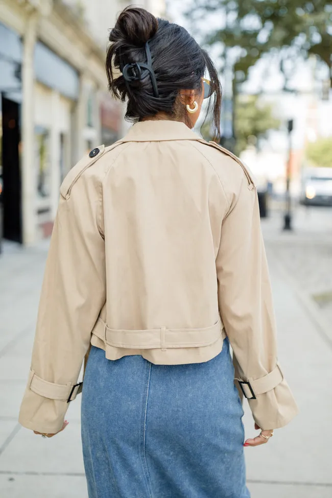 Invest In Me Tan Crop Trench Coat FINAL SALE