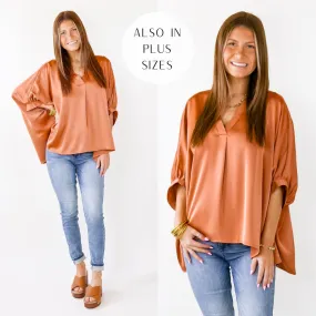 Irresistibly Chic Half Sleeve Oversized Blouse in Copper