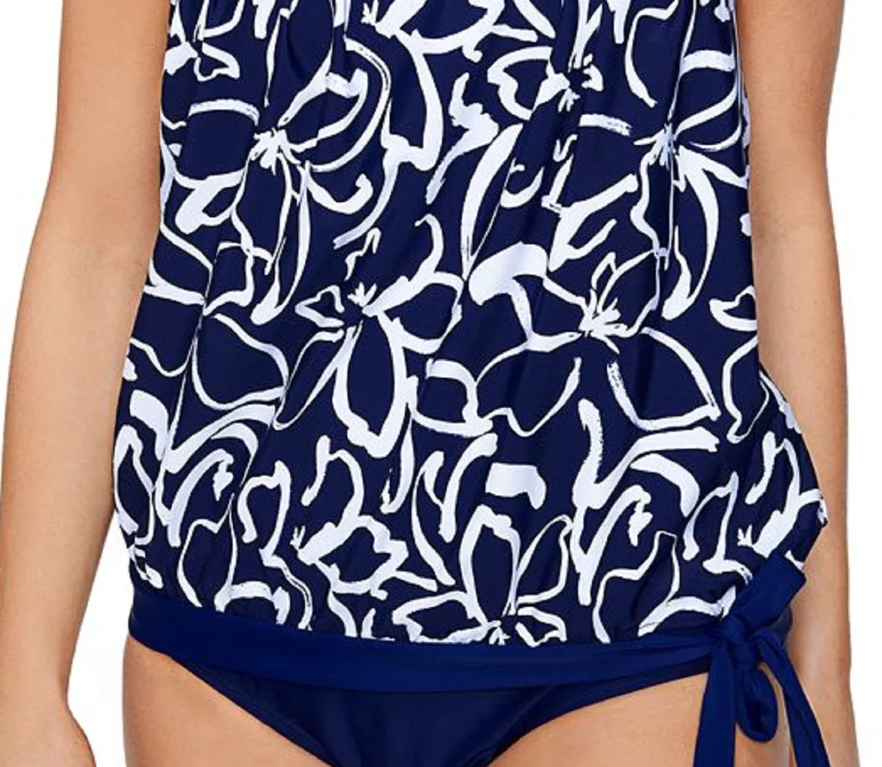 Island Escape Women's Coral Gables Tankini Top Swimsuit Blue