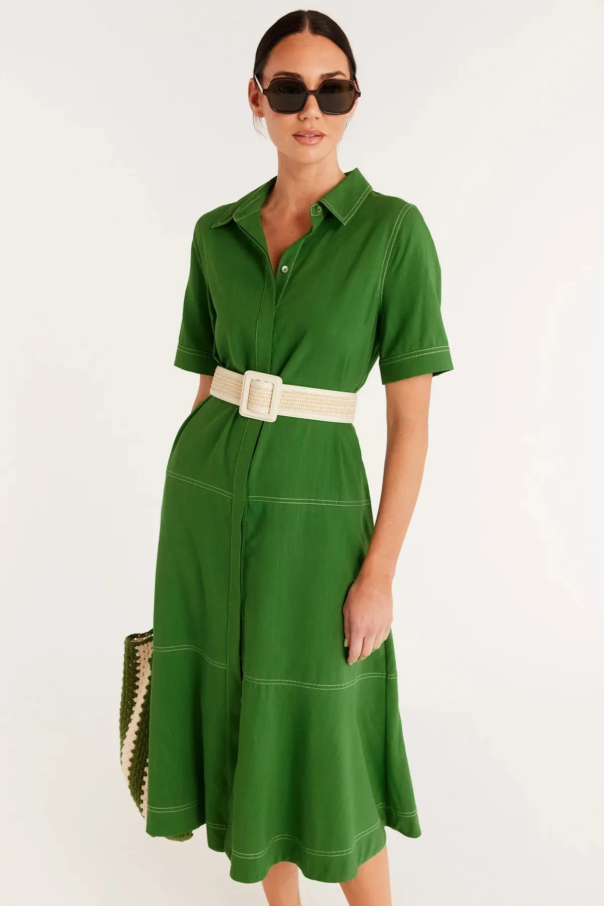 ISLAND SHIRT DRESS | Green