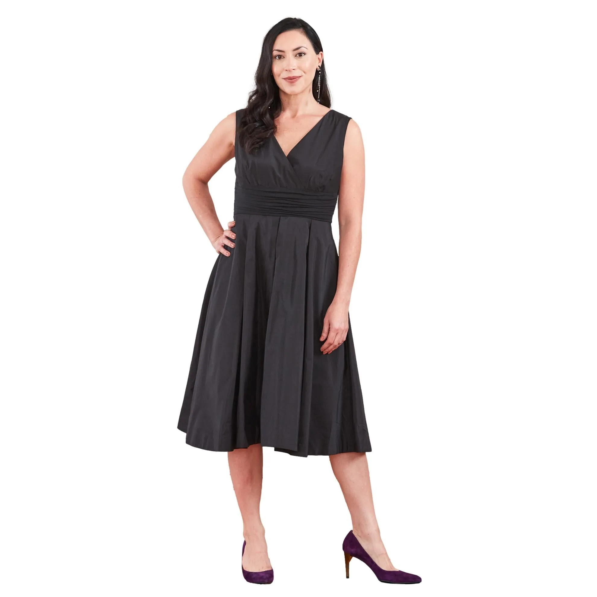 J. Peterman Women's 50's Silk Taffeta Cocktail Dress