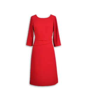 J. Peterman Women's Pleated A-Line Dress in Red