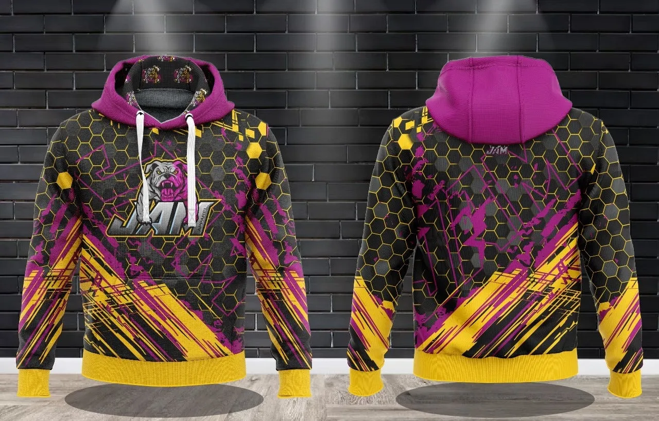 JAM Macho Man OG - Yellow/Purple Performance Hooded Sweatshirt