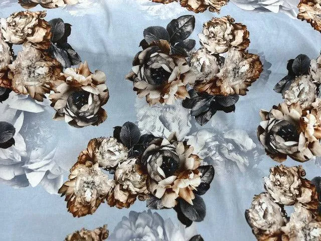 Just Floral - Printed Stretch Satin Fabric