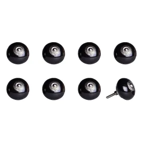 Knob-It Home Decor Classic Cabinet & Drawer Knobs-Black/Silver