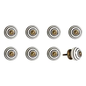 Knob-It Home Decor Classic Cabinet & Drawer Knobs-White/Black Circle/Copper