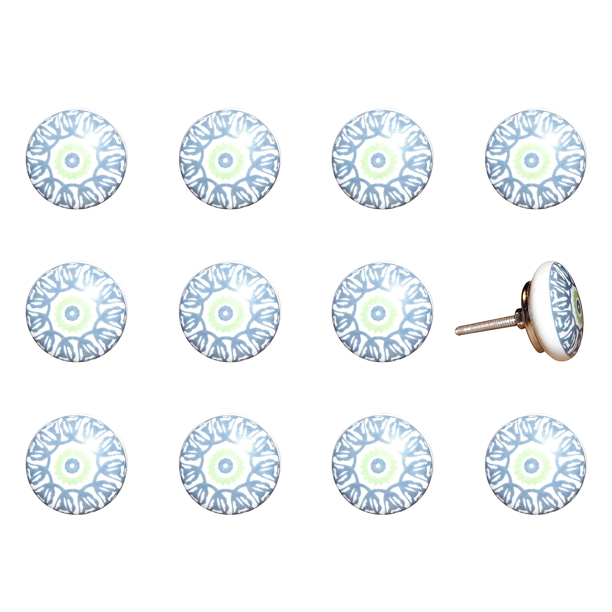 Knob-It Home Decor Classic Cabinet & Drawer Knobs-White/Light Blue