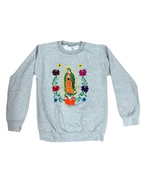 Lady of Guadalupe Sweatshirt Grey