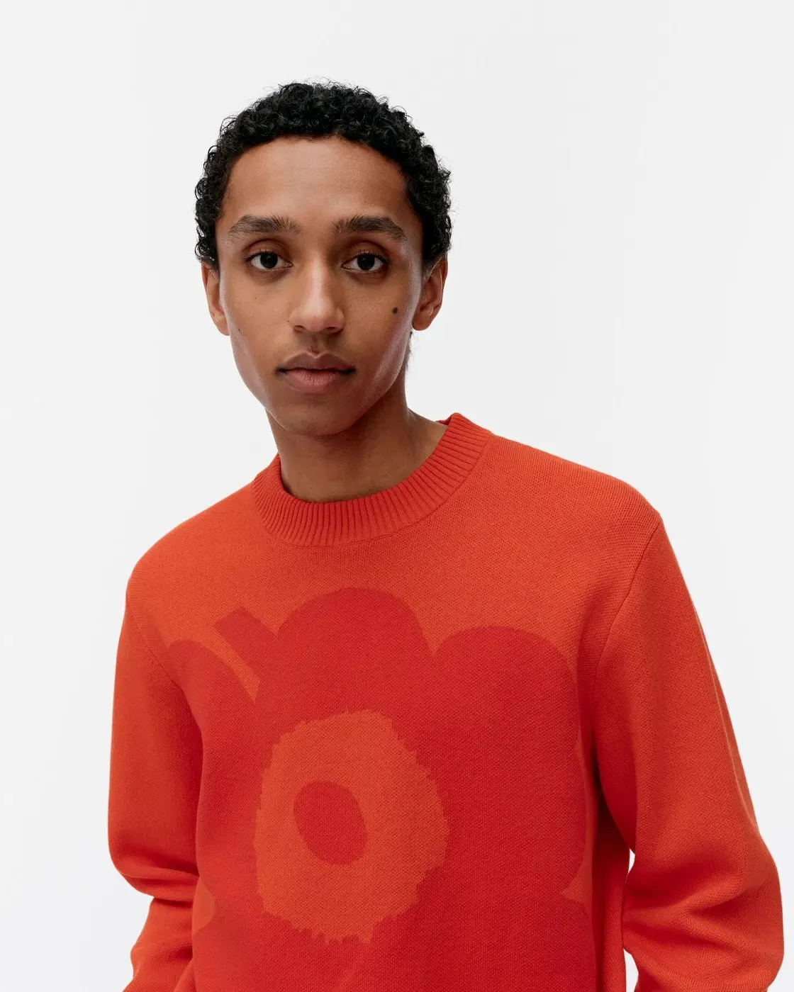 Lasi Unikko Cotton Sweater | Coral Red