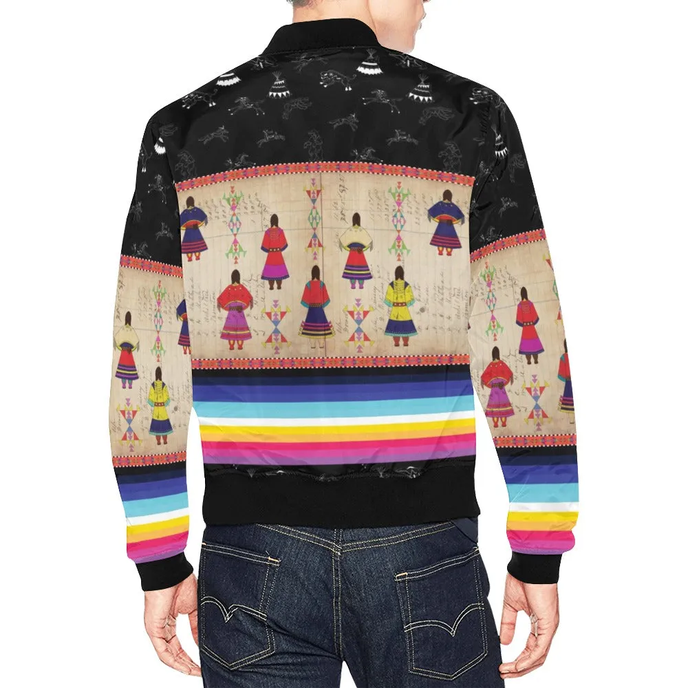 Ledger Round Dance Midnight Bomber Jacket for Men