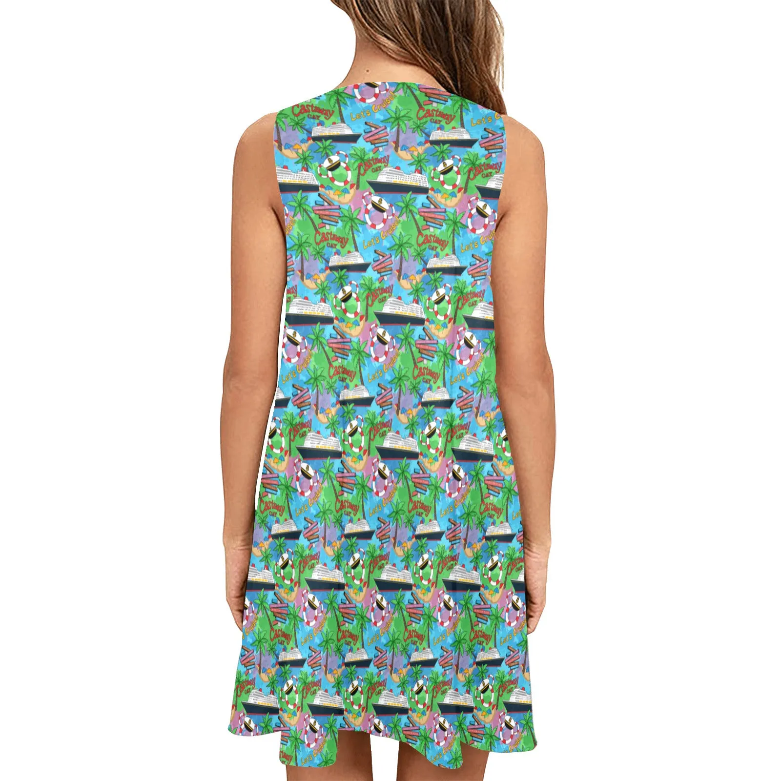 Let's Cruise Sleeveless A-Line Pocket Dress