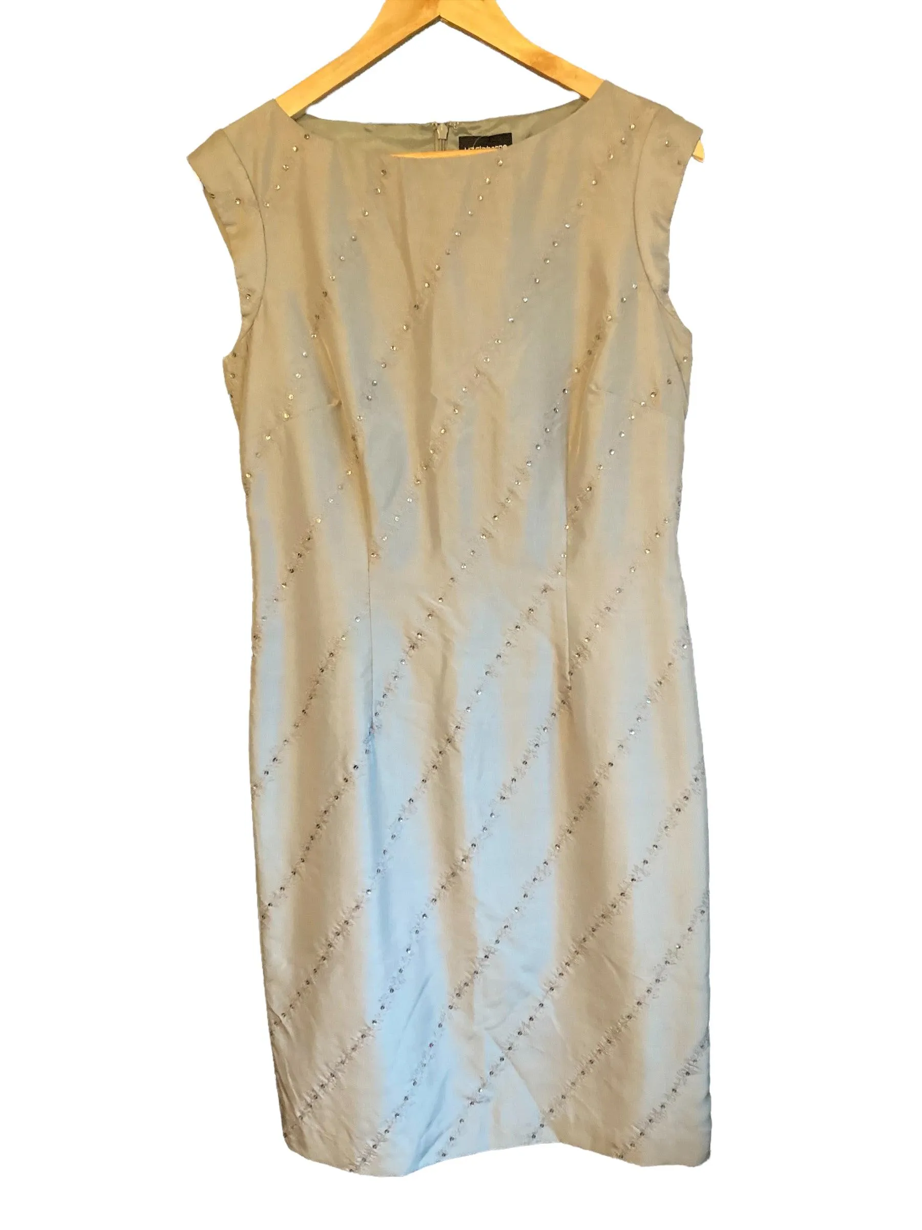 Liz Claiborne Silk Pale Grey Capped Sleeve Dress UK Size 10