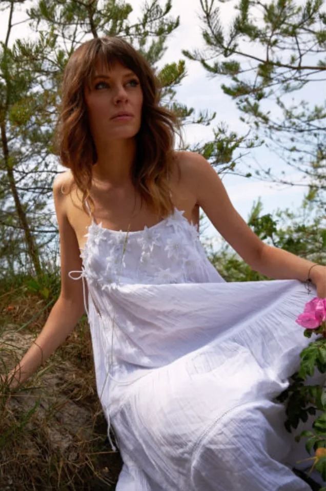 Long white bohemian Dress