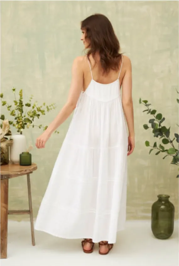 Long white bohemian Dress