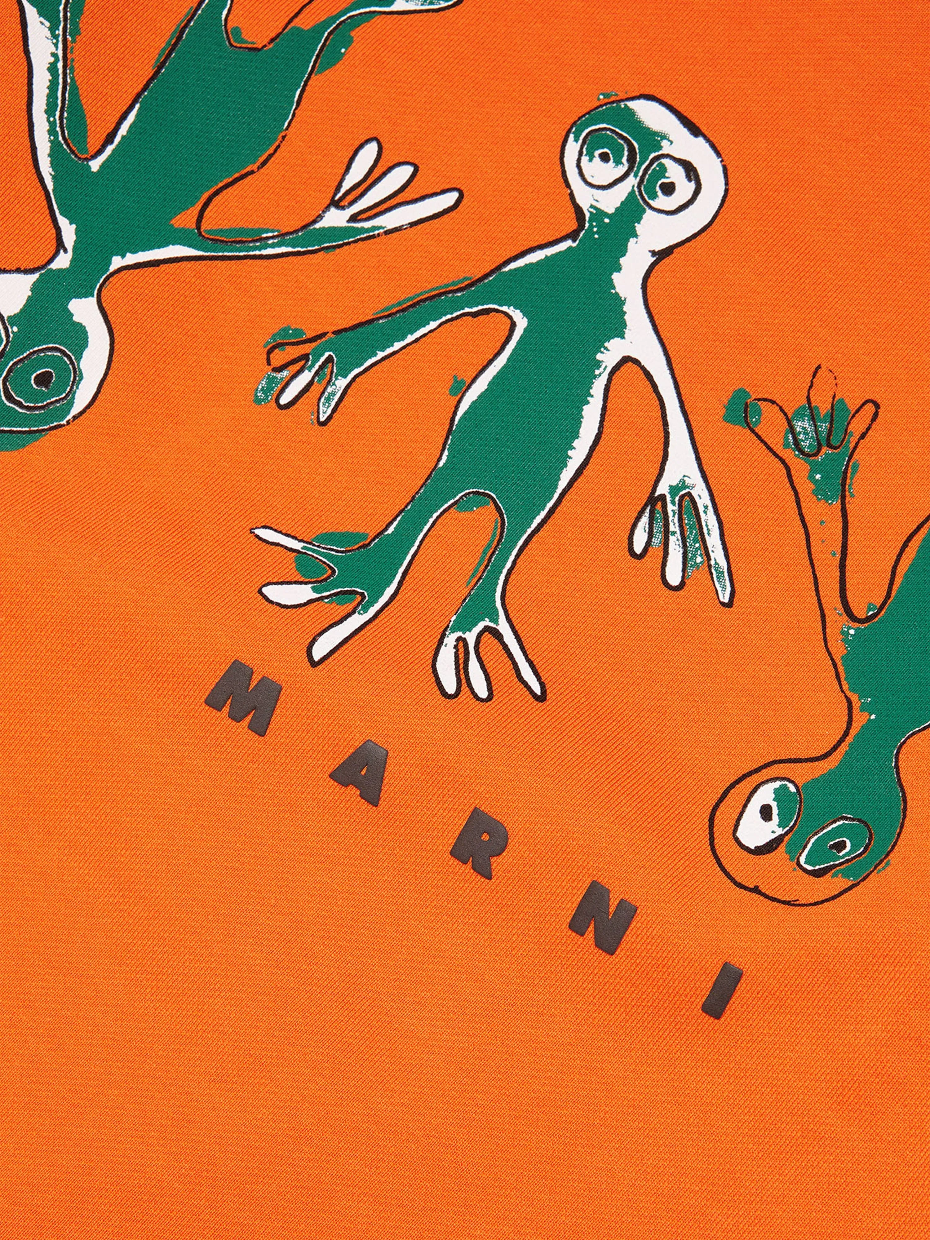 MARNI Kids Frog Print Logo Sweatshirt in Orange