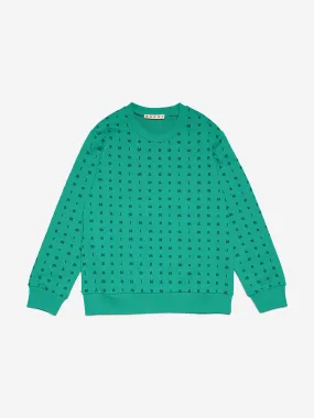 MARNI Kids Logo Sweatshirt in Green