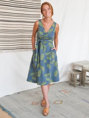 Mata Traders Ana Wrap Dress Grey Palms