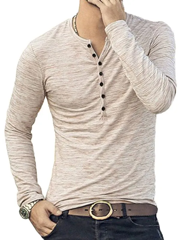 Men's Slub Silk Long-Sleeved Shirt