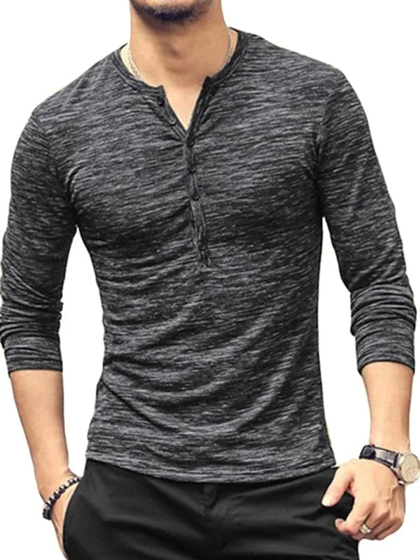 Men's Slub Silk Long-Sleeved Shirt