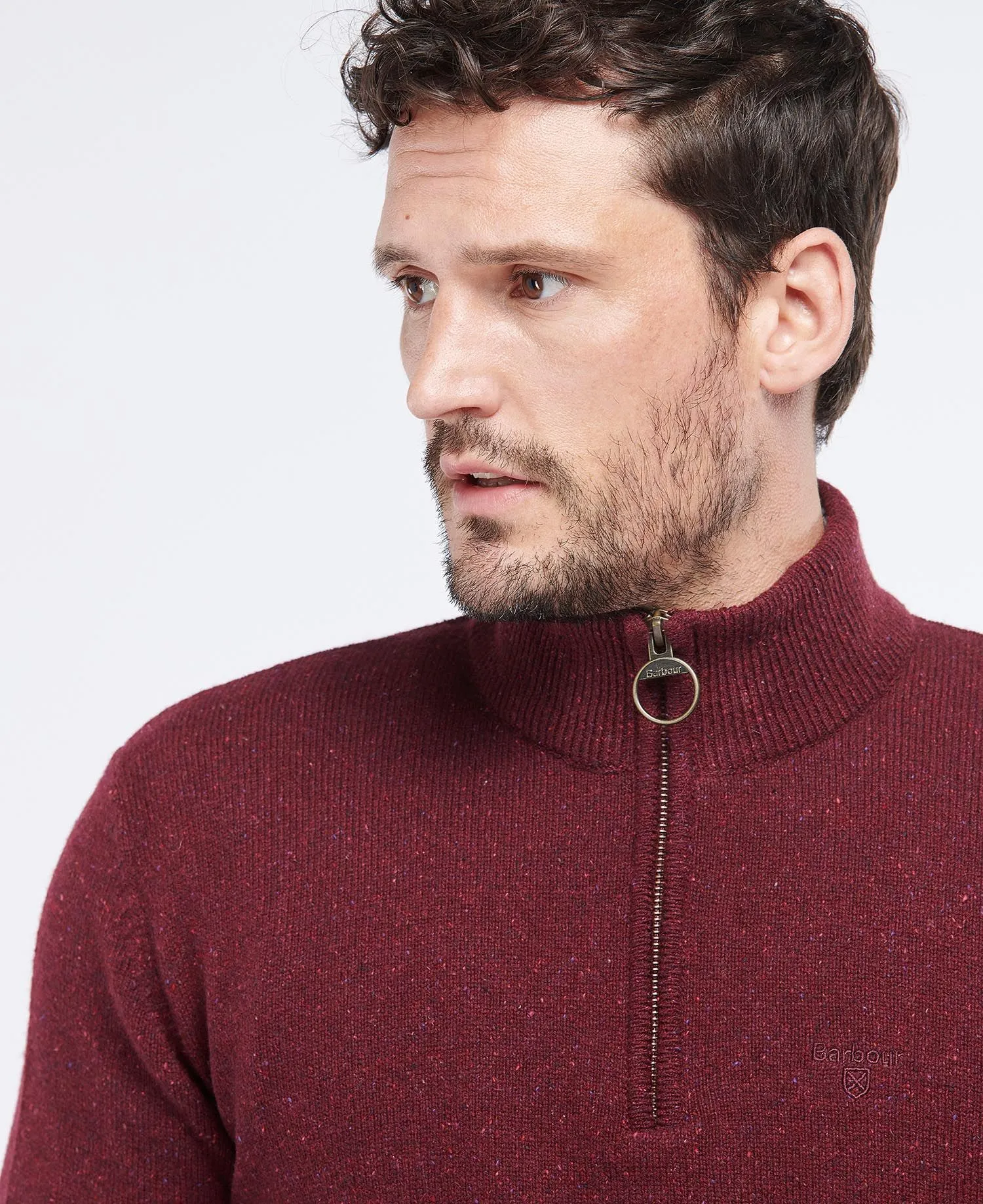 Men's Tisbury  Half Zip Sweater - Ruby