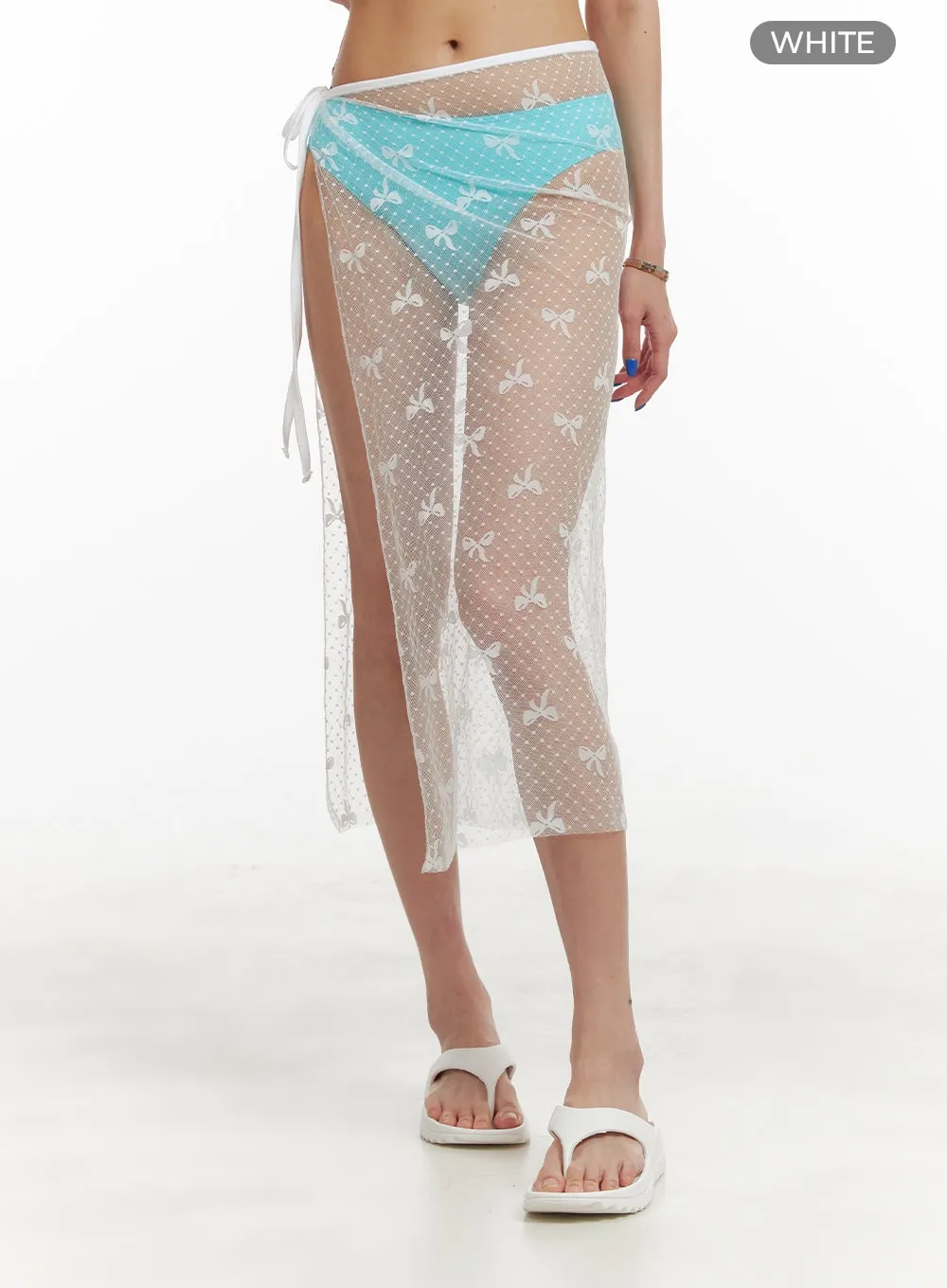 Mesh Wrap Graphic Cover-Up OY408