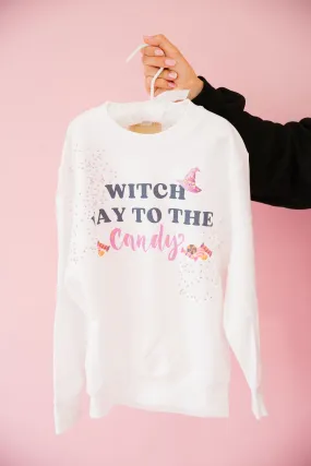 MINI KIDS WITCH WAY TO THE CANDY PULLOVER