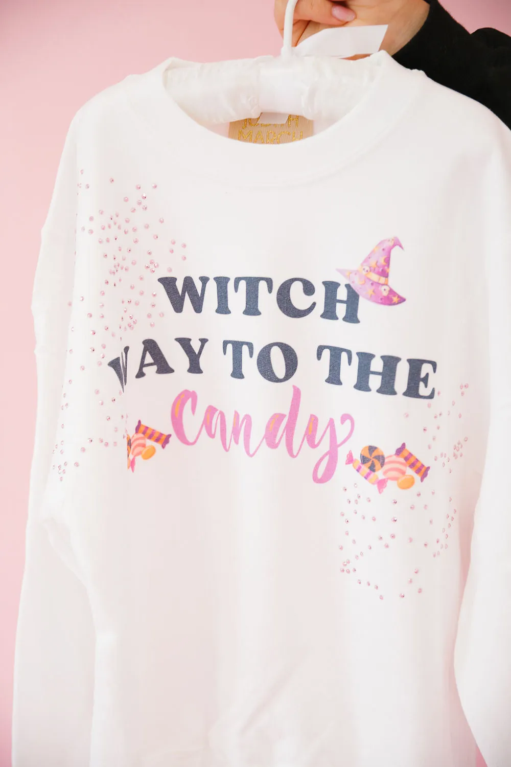 MINI KIDS WITCH WAY TO THE CANDY PULLOVER