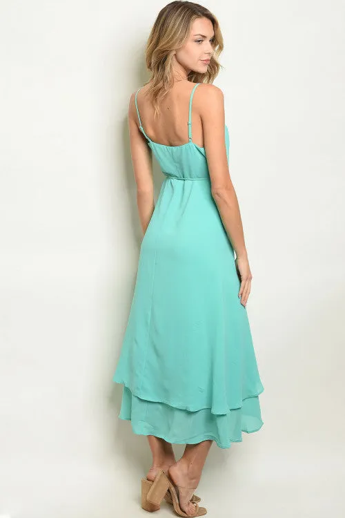 Mint Green Wrap Cocktail Dress