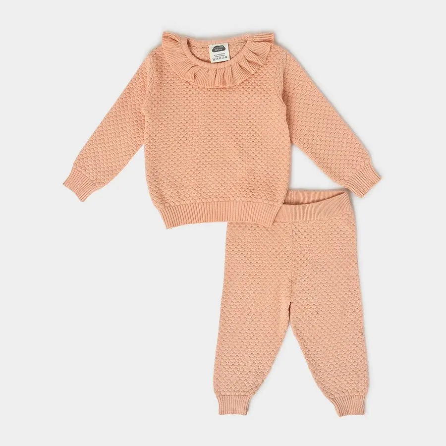 Misty Coral Knitted Jumper Set