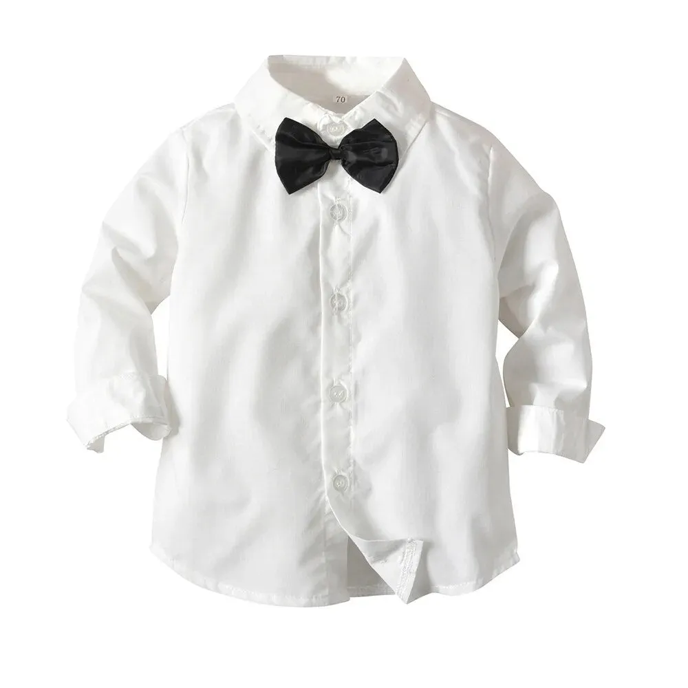 Monaco - Boys Linen Look Suit Set with Bow tie, 2 colours