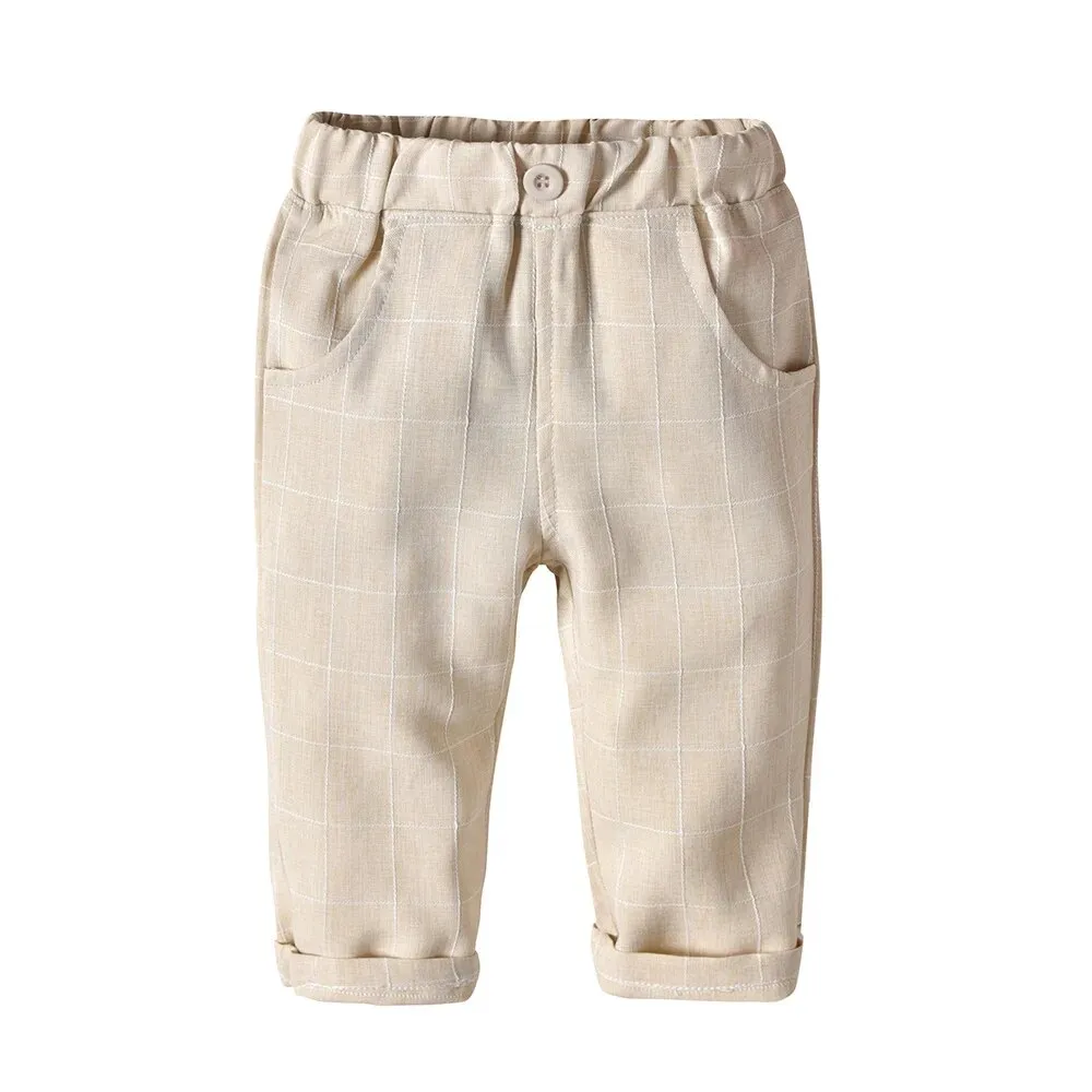 Monaco - Boys Linen Look Suit Set with Bow tie, 2 colours