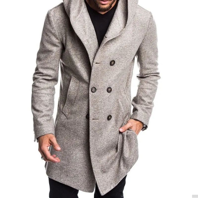 Monocolor Hooded Trench Winter Coat