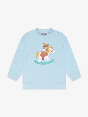 Moschino Baby Teddy Rocking Horse Sweatshirt in Blue