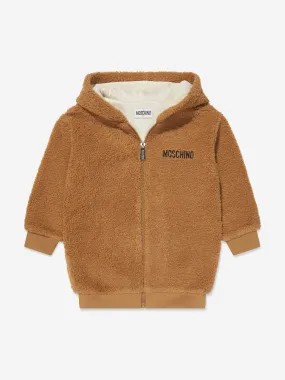 Moschino Girls Teddy Bear Zip Up Top in Brown