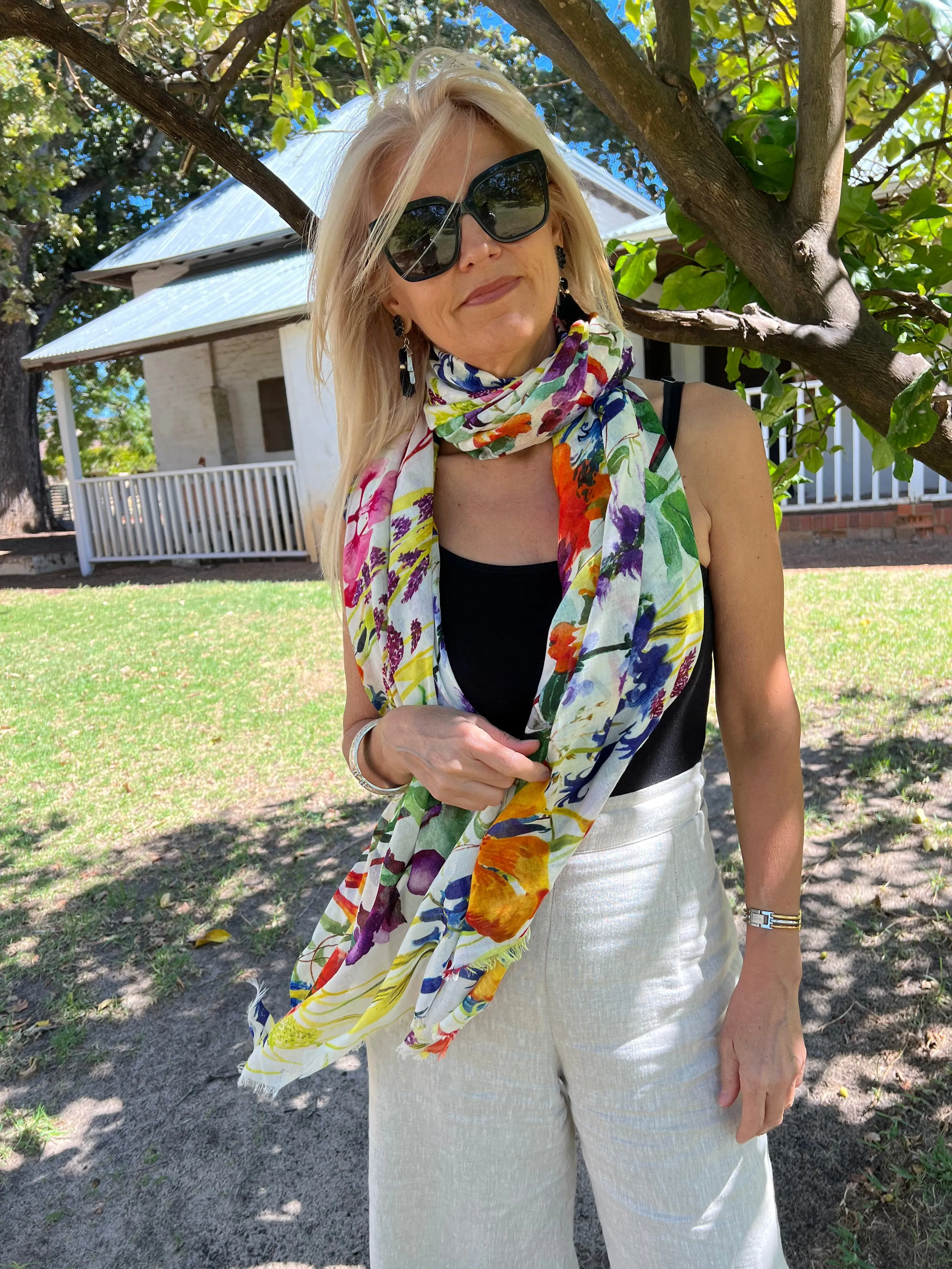 Multicoloured Scarf Floral Luxury Wrap