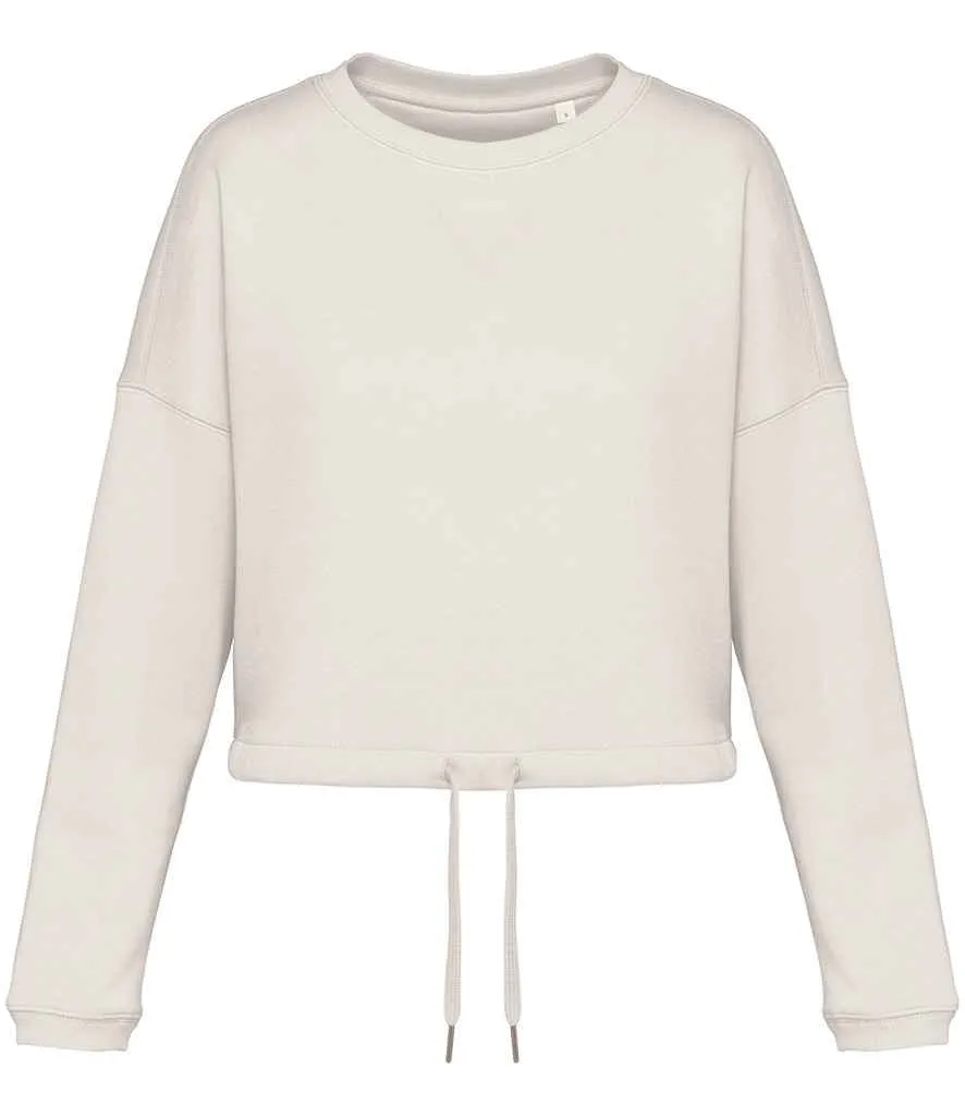 Native Spirit Ladies Oversized Cropped Sweatshirt | Ivory