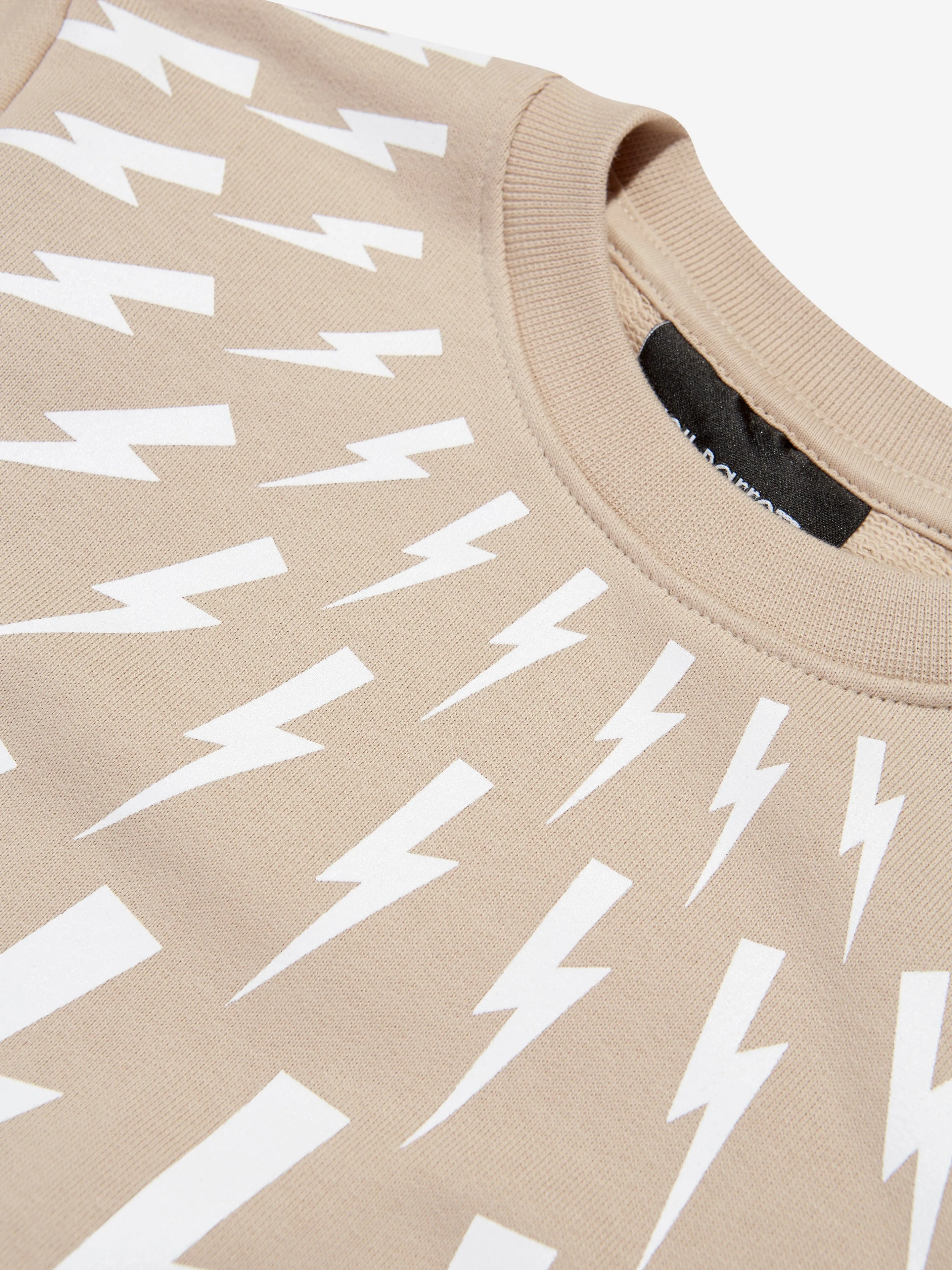 Neil Barrett Boys Thunderbolt Sweatshirt in Beige