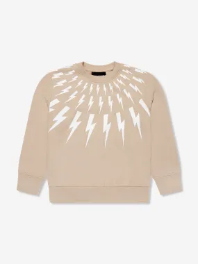 Neil Barrett Boys Thunderbolt Sweatshirt in Beige