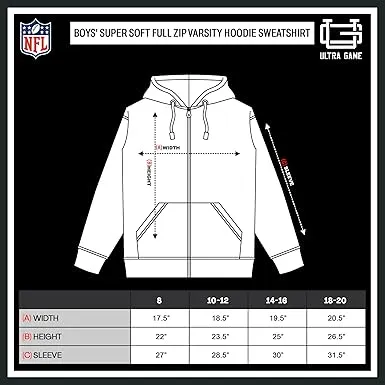 NFL Official Boy's Super Soft Full Zip Varsity Hoodie Sweatshirt|Philadelphia Eagles