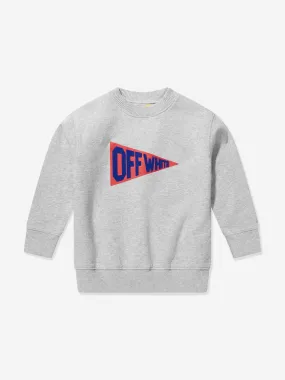 Off-White Boys Logo Flags Sweatshirt in Grey