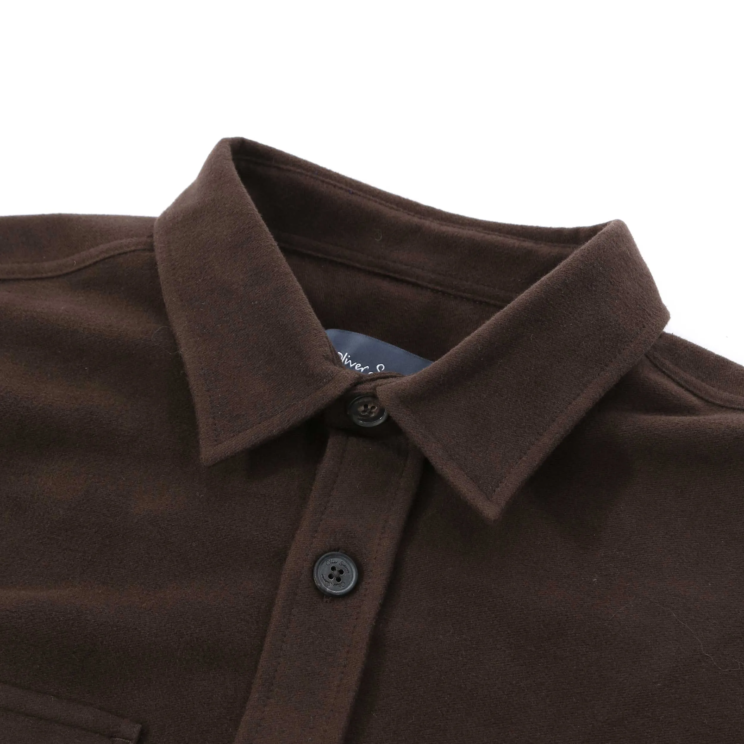 Oliver Sweeney Brahalish Moleskin Overshirt in Brown