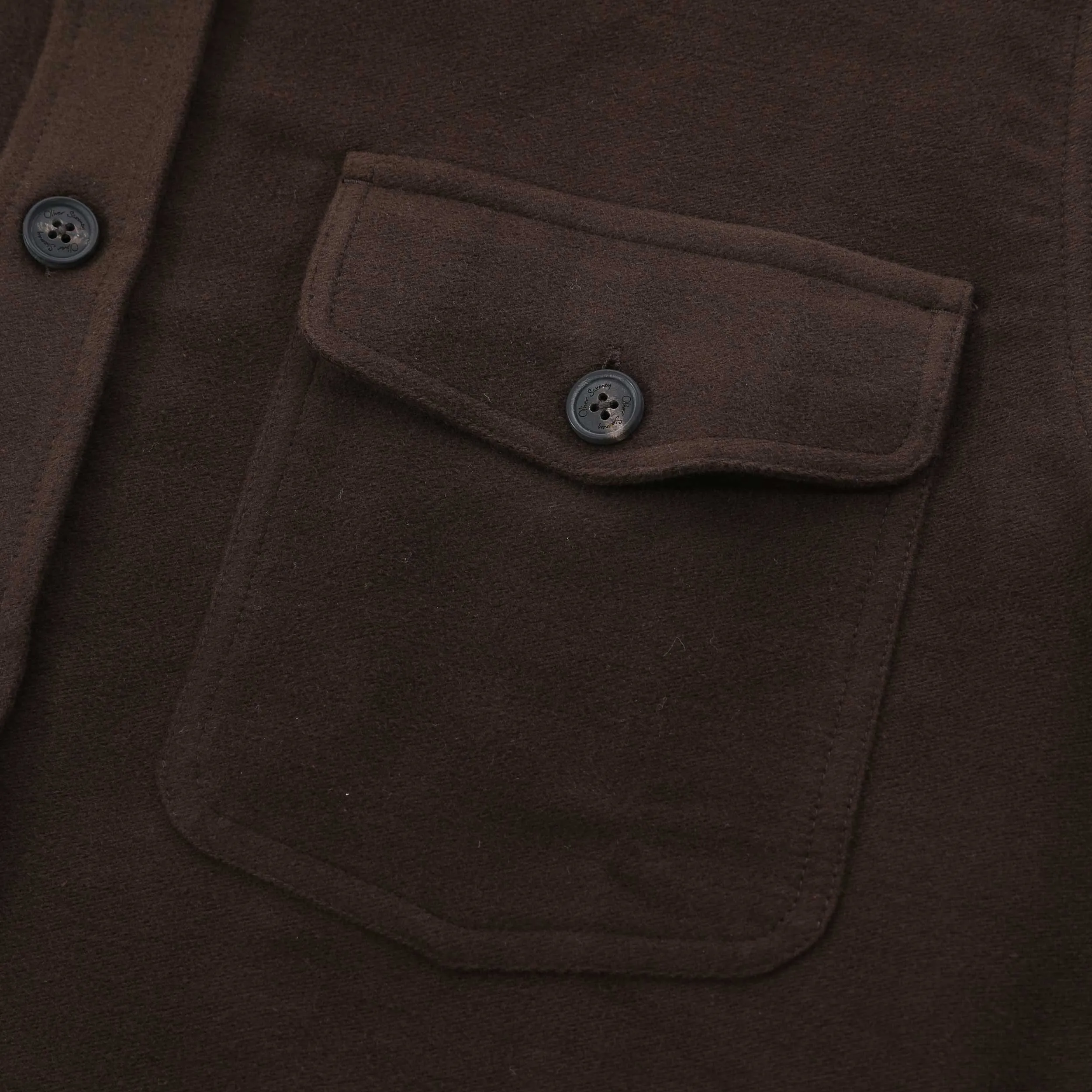 Oliver Sweeney Brahalish Moleskin Overshirt in Brown