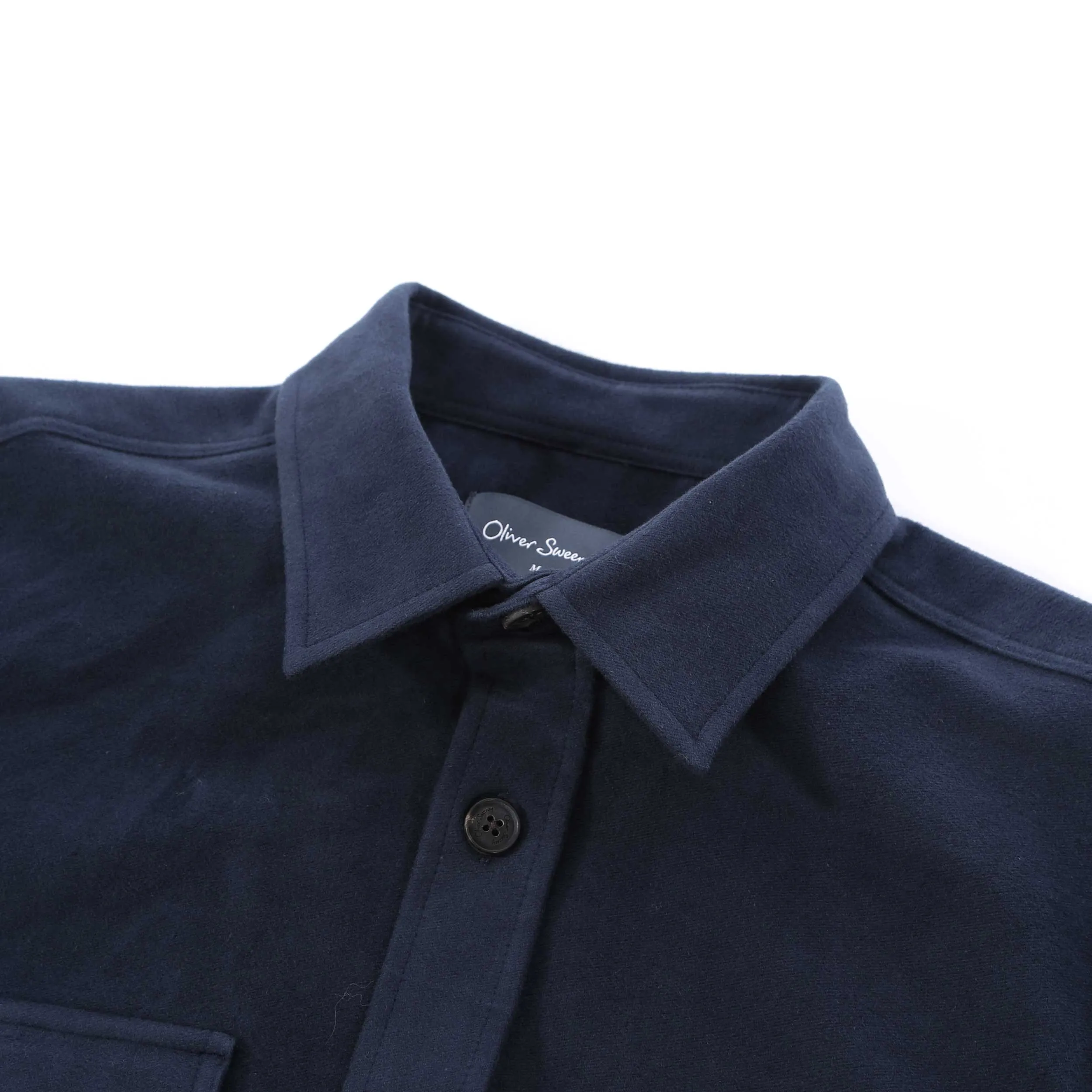 Oliver Sweeney Brahalish Moleskin Overshirt in Navy